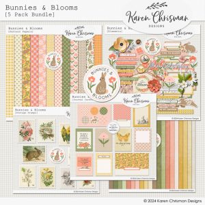 Bunnies and Blooms Scrapbook Bundle by Karen Chrisman Designs available at Oscraps.
